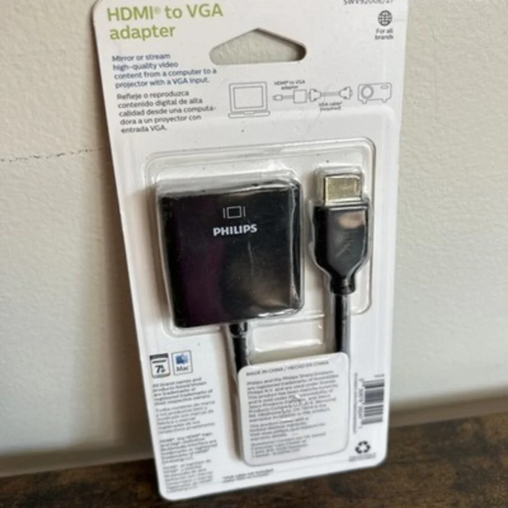 Philips HDMI to VGA Adapter, HDMI Male to VGA Female Adapter for Mac, PC